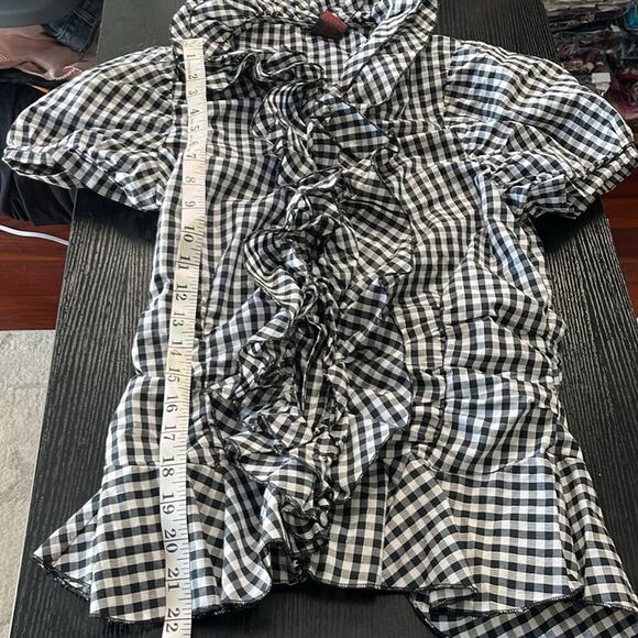 D Studio frilly Y2K gingham blouse - Picture 6 of 7